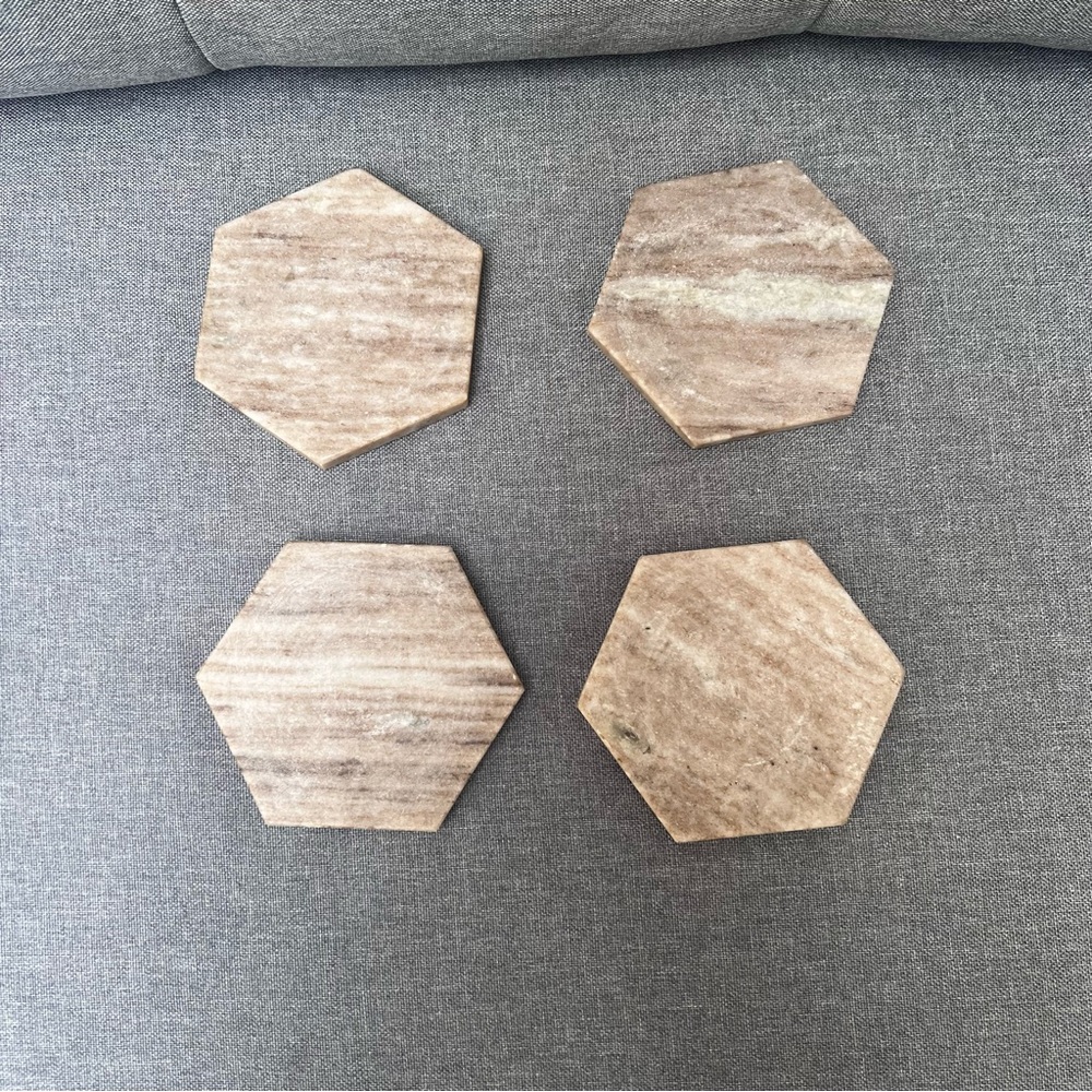Hexagonal Stone Coasters - Picture 2 of 7